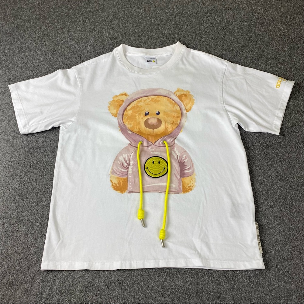 13 De Marzo Paris BEAR PRINTED White Women’s T-Shirt Size Small Fits Oversized